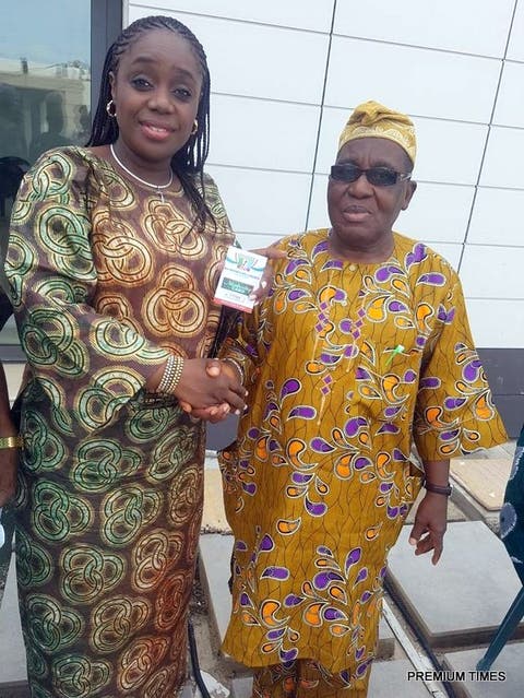 OGUN APC WARD CONGRESS 1 The Minister of Finance, Kemi Adeosun with the National Financial Secretary of the All Progressives Congress (APC), Alhaji Tajudeen Bello, after receiving her membership card of the APC in Abeokuta, Ogun State, on Saturday, 5th May, 2018